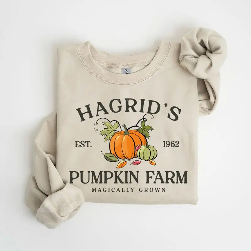 Hagrid's Pumpkin Patch Sweatshirt, Thanksgiving 2024, Fall Sweatshirt, Halloween Sweatshirt, Pumpkin Sweatshirt, Fall...