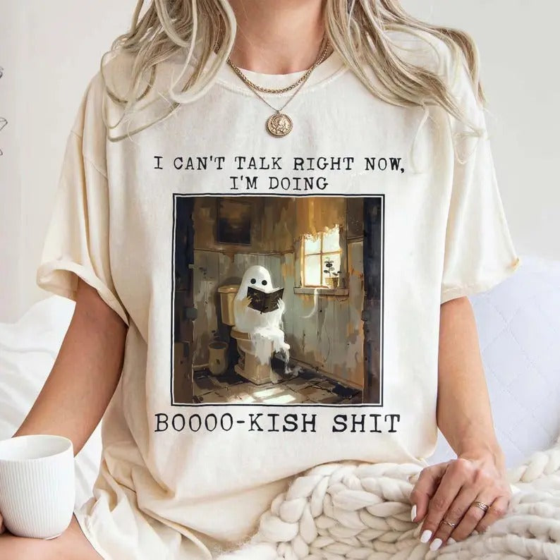 Halloween Retro Ghosts Reading Books Librarian Halloween Spooky Season Shirt Halloween Book Lover Funny T-Shirts, Hoodie, Sweatshirt