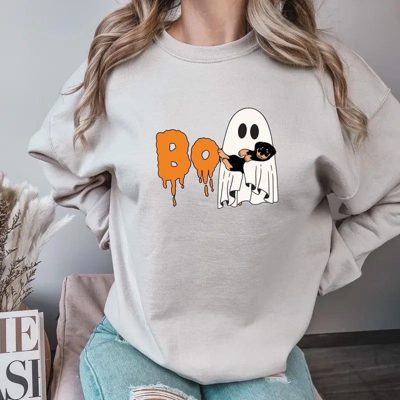 Halloween Boo Dog Sweater, Spooky Season Sweatshirt, Spooky Dog Halloween T-Shirt, Halloween Ghost Dog Tee Shirt, Fall...