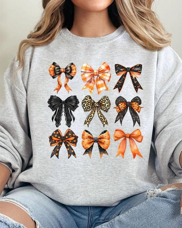 Halloween Coquette Bows Heavy-weight Crew Sweatshirt T-Shirts, Hoodie | HypeCrazeTee.com