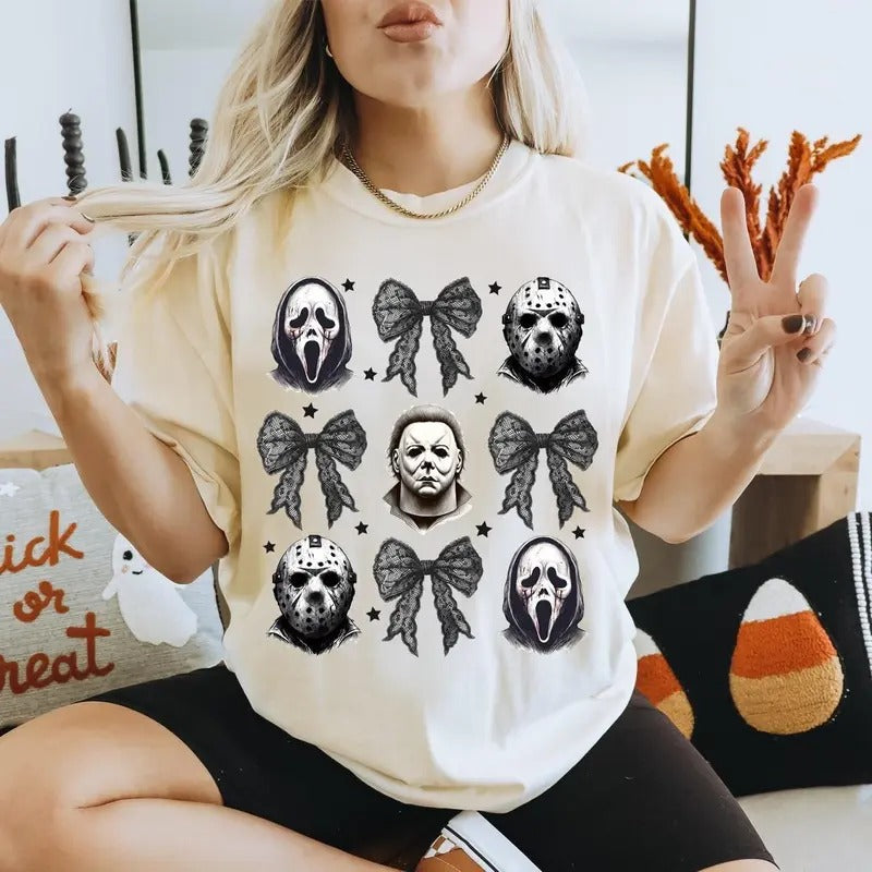 Halloween Coquette Shirt, Horror Movie T-Shirt, Summerween Tee, Horror Coquette Shirt, Trendy Shirt Hoodie, Sweatshirt
