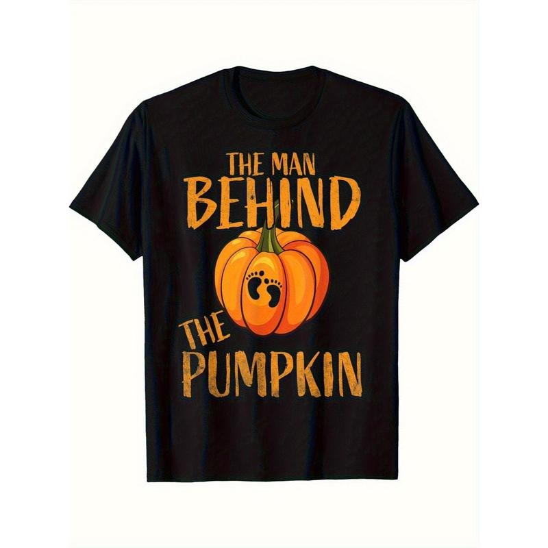 Halloween Dad-to-be Graphic T-shirt - Fun pumpkin print on a black cotton T-shirt for men Made in USA Hoodie, Sweatshirt