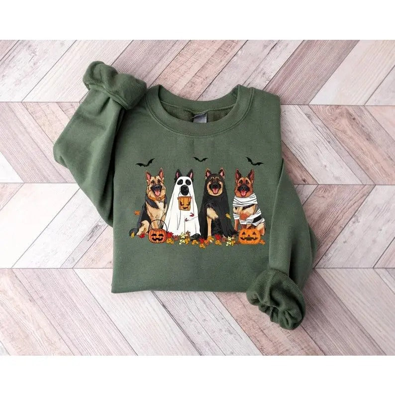 Halloween Dog German Shepherd Ghost Dogs Halloween Halloween Ghost Ghost Dog Shirt T-Shirts, Hoodie, Sweatshirt