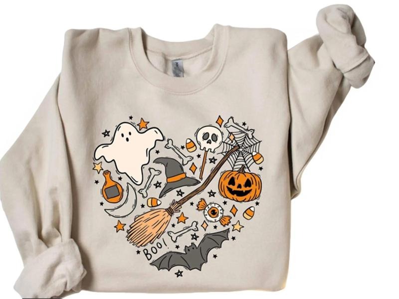 Halloween Doodles Hearth Crewneck Sweatshirt, Hoodie, T-shirt | HypeCrazeTee.com