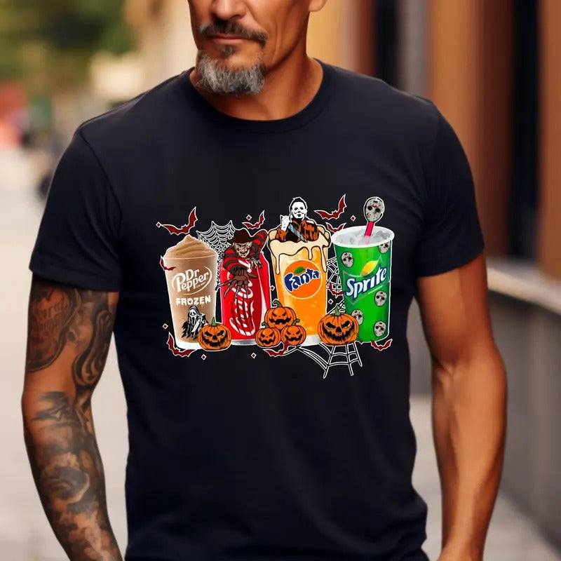 Halloween Dr. Pepper Coke Fanta Sprite T-Shirt, Retro Soda Shirt, Halloween Party Hoodie, Sweatshirt | HypeCrazeTee.com