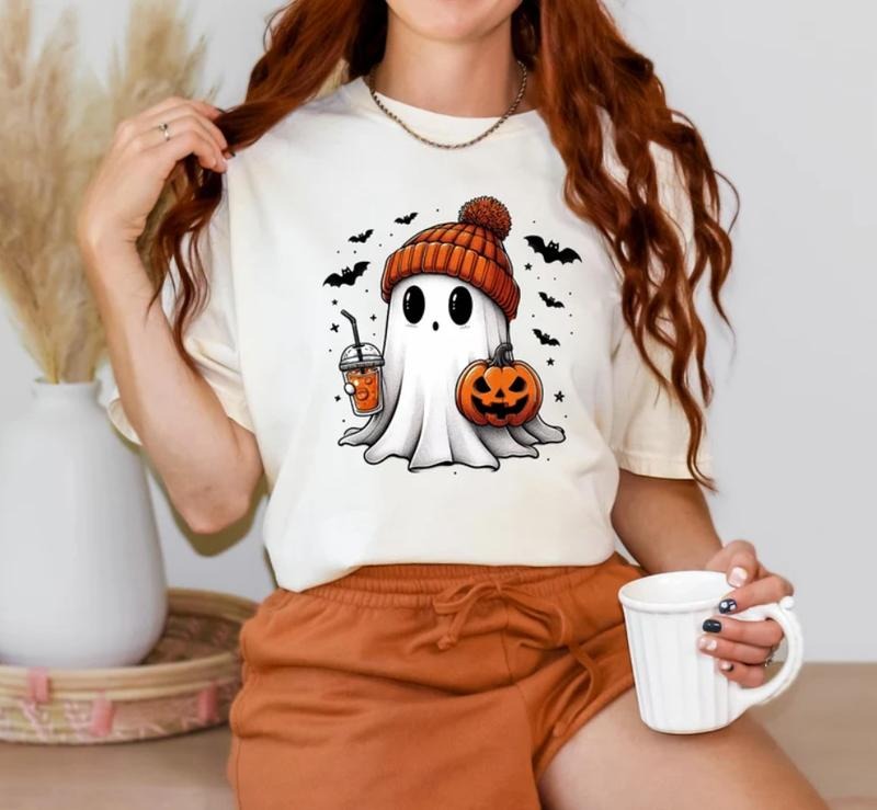 Halloween Ghost Shirt, Cute Halloween Shirt Hoodie, Sweatshirt | HypeCrazeTee.com