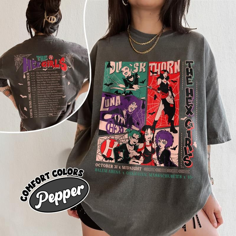 Halloween Girls Rock Band 2 Sided Comfort Colors Shirt, Halloween Shirt For Girl  Womenswear Hoodie, Sweatshirt