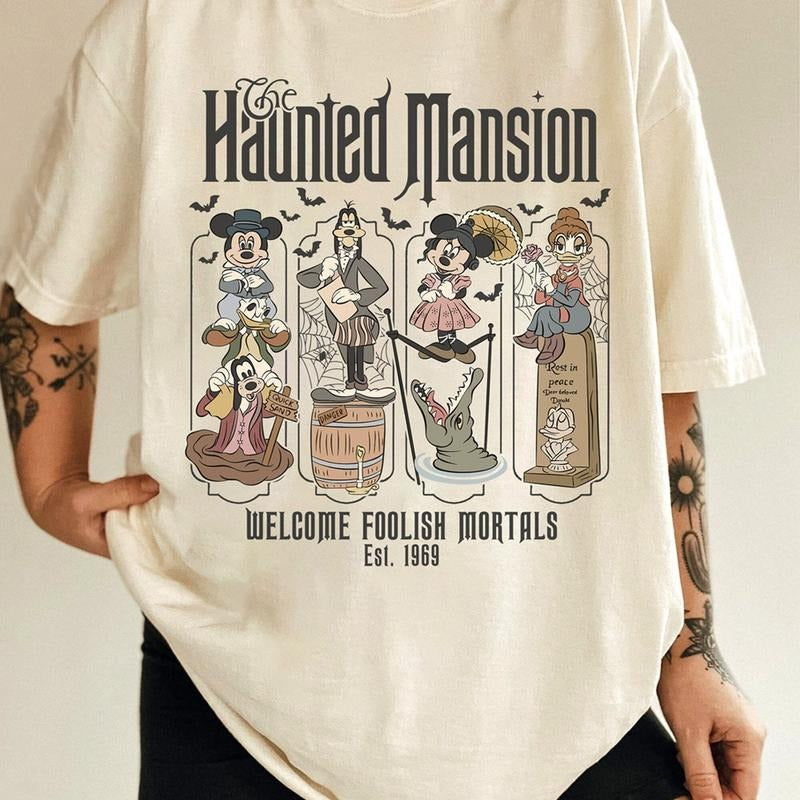 Halloween Haunted Mansion Shirt, Mouse and Friends Halloween Shirt, Magic Kingdom Family Gildan Heavy Cotton Trip 2025...