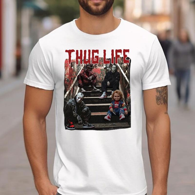 Halloween Horror Characters THUG LIFE Shirt Hoodie, Sweatshirt | HypeCrazeTee.com
