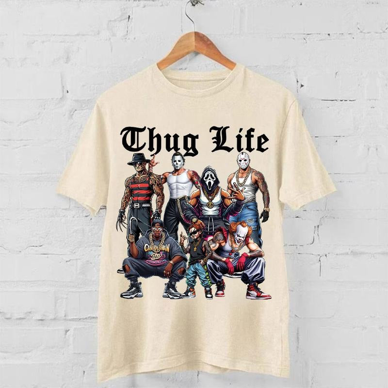 Halloween Horror Characters THUG LIFE Shirt, Halloween ThugLife Shirt Hoodie, Sweatshirt | HypeCrazeTee.com