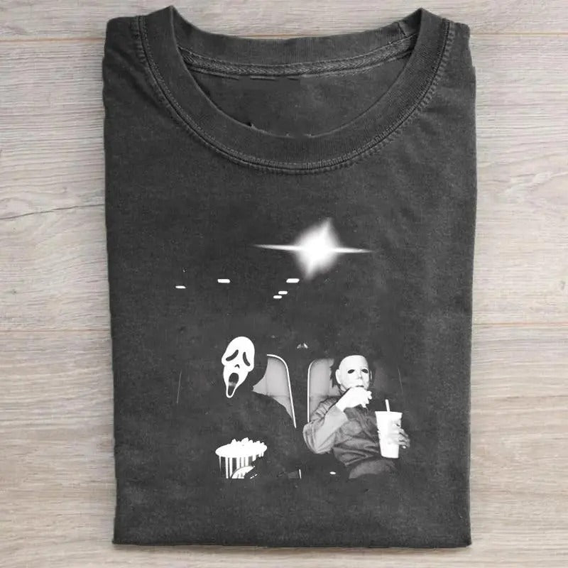 Halloween Michael Myers And Ghost Face Shirt, Halloween Horror Movie Fan, Horror Character Shirt Hoodie, Sweatshirt