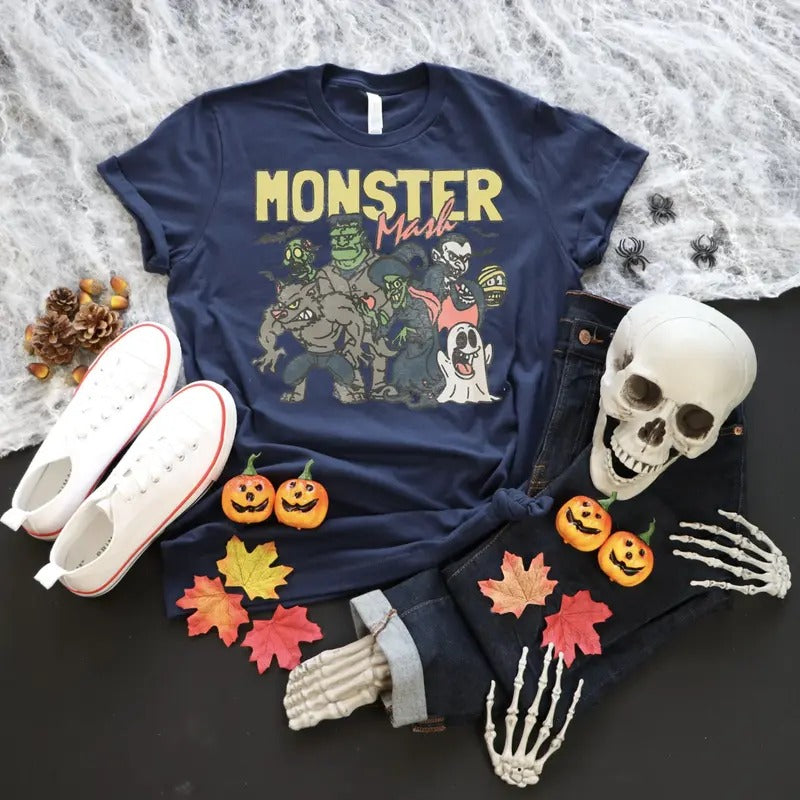 Halloween Monster Mash Tshirt -Vintage Halloween Shirt - Cute Halloween Shirt Hoodie, Sweatshirt | HypeCrazeTee.com