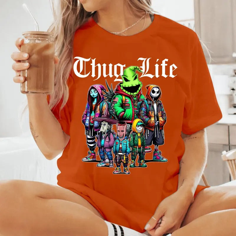 Halloween Nightmare Thug Life T-Shirt, Trick Or Treat T-Shirt, Spooky Season T-Shirt, Halloween Nightmare Lovers T-Shirt ...