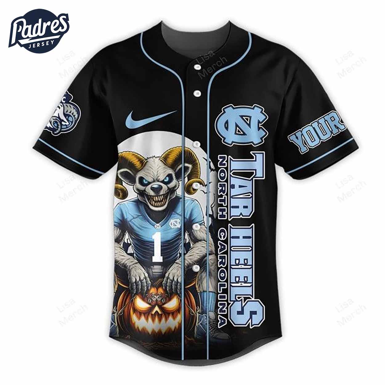 Halloween North Carolina Tar Heels Fear The Foot Football Custom Baseball Jersey - Padres Jersey Oasis: Elevate Your Baseball Style Game