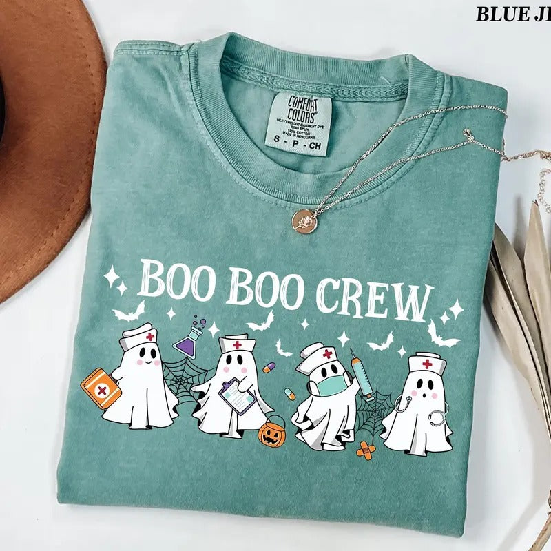 Halloween Nurse Shirt, Boo Boo Crew Shirt, Halloween Nursing Shirt, Funny Halloween T-Shirt,Cute Nurse Shirt,Ghost Nurse...