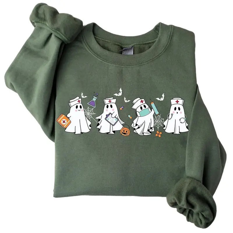 Halloween Nurse Sweatshirt, Nurse Shirt, Halloween Nursing Sweatshirt, Cute Nurse Sweatshirt Hoodie | HypeCrazeTee.com