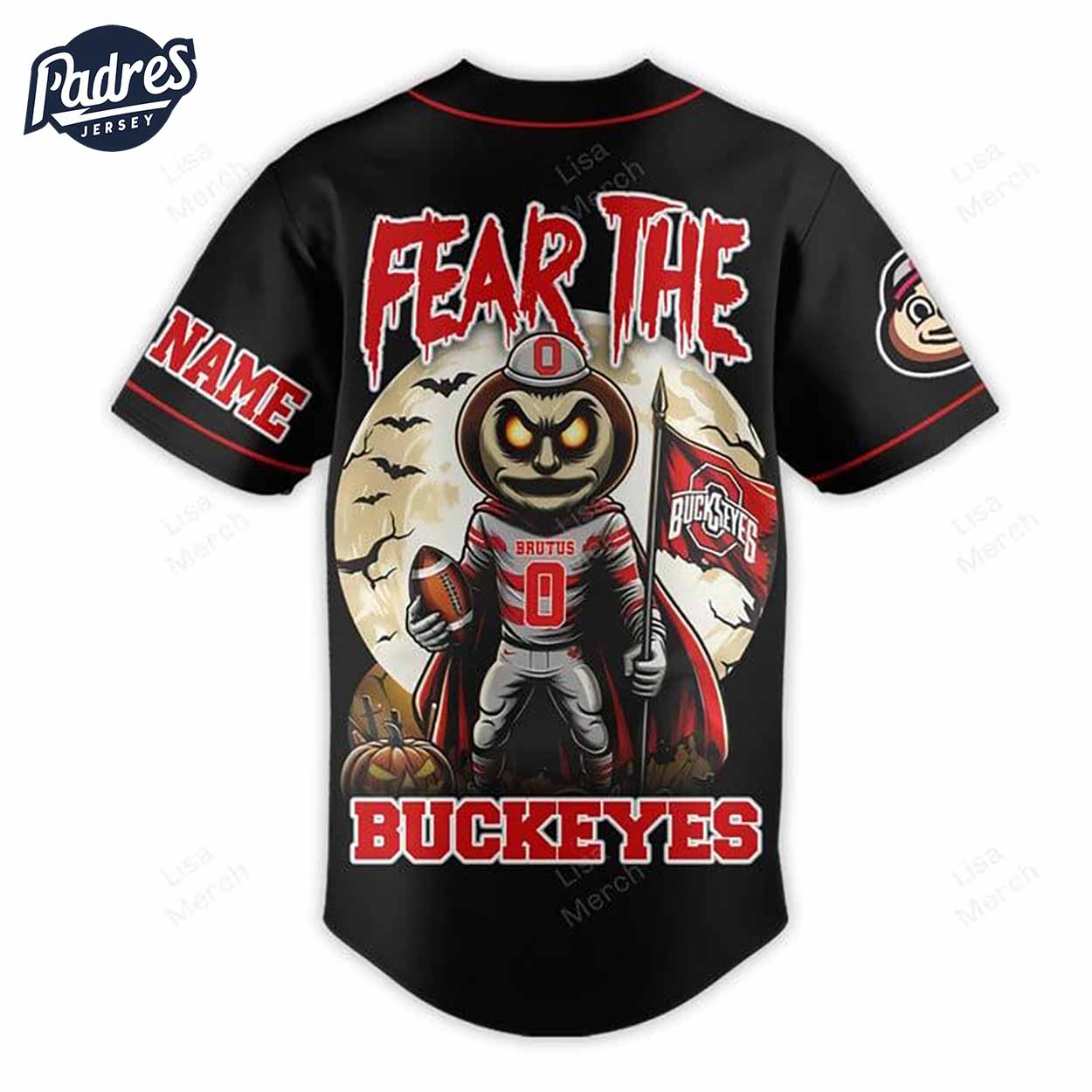 Halloween Ohio State Fear The Buckeyes Football Custom Baseball Jersey - Padres Jersey Oasis: Elevate Your Baseball Style Game