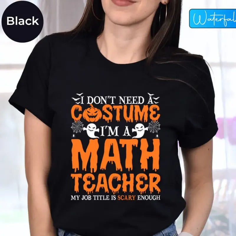 Halloween Party Math Teacher Shirts With Sayings, Math GEEk Halloween Tshirt, Spooky Season Math Teacher Gifts, Halloween...