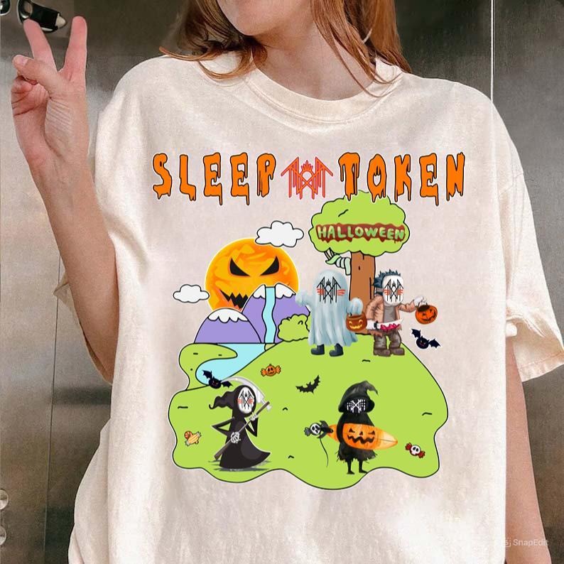 Halloween Sleep Token Shirt Scary Characters Horror Spooky Vibes Tshirt Hoodie, Sweatshirt | HypeCrazeTee.com