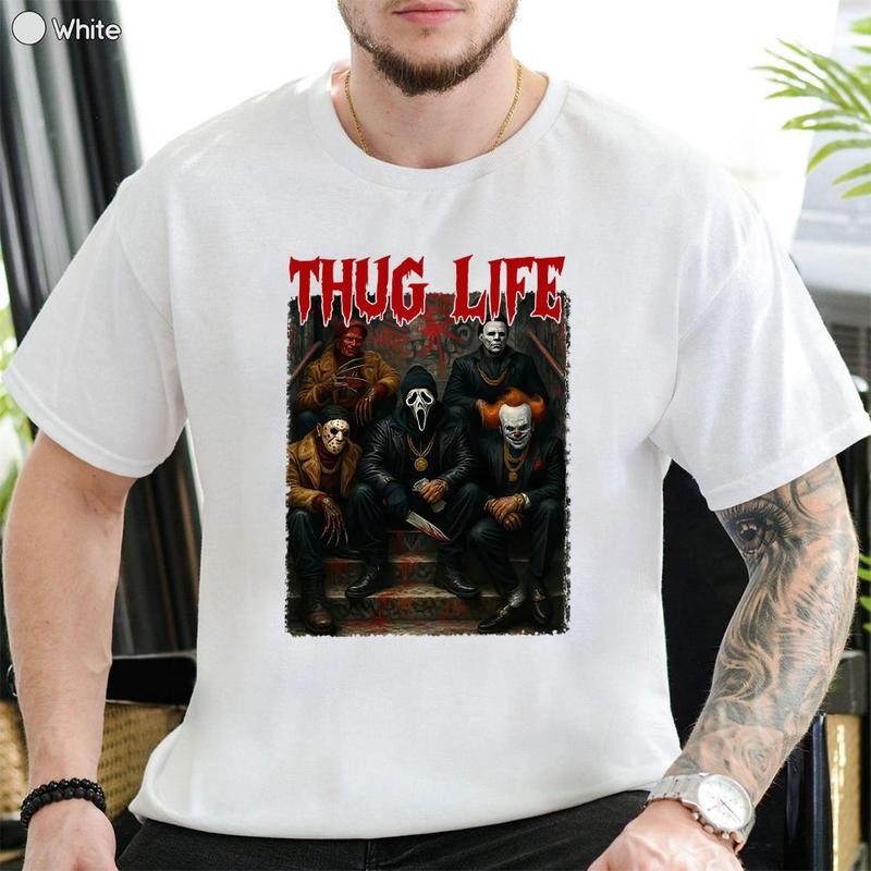Halloween THUGLIFE Shirt, Horror Characters Shirt, Halloween Graphic Tee style 02 Hoodie, Sweatshirt | HypeCrazeTee.com