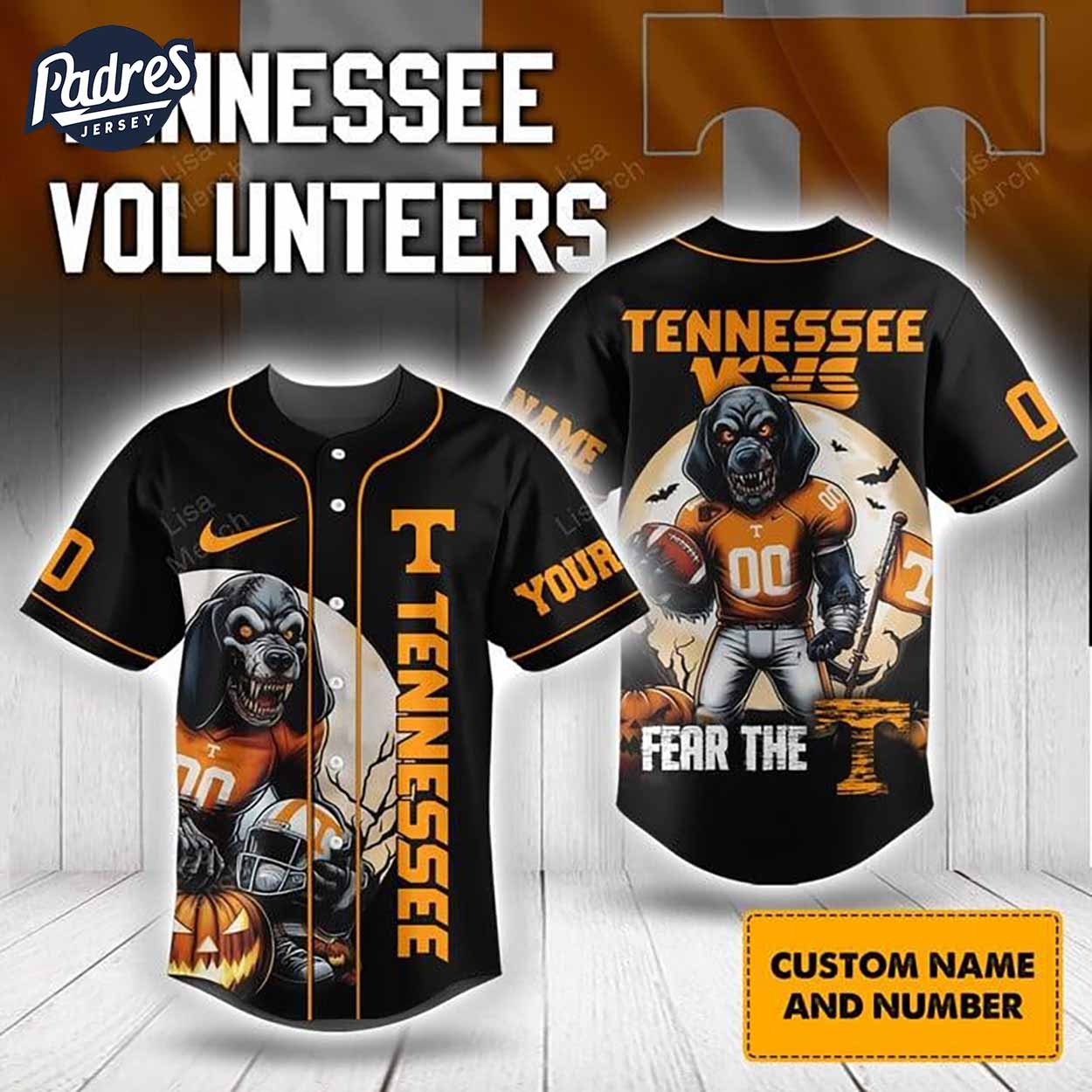 Halloween Tennessee Volunteers Fear The Vols 2024 Football Custom Baseball Jersey - Padres Jersey Oasis: Elevate Your Baseball Style Game