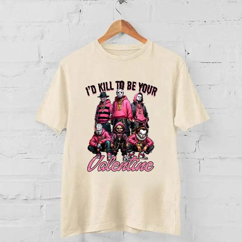 Halloween Valentine Shirt, Halloween Horror Characters Shirt, Halloween Graphic Tee Shirt Hoodie, Sweatshirt