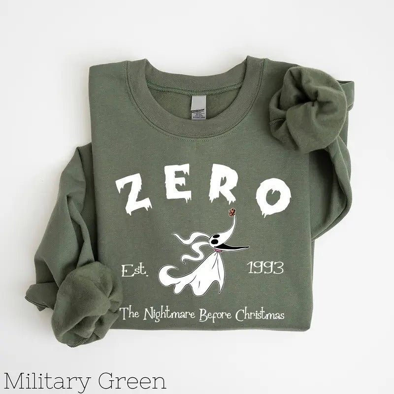 Halloween Zero Dog Sweatshirt, Nightmare Before Christmas Sweatshirt, Jack Skellington Sweatshirt, Nightmare Zero...