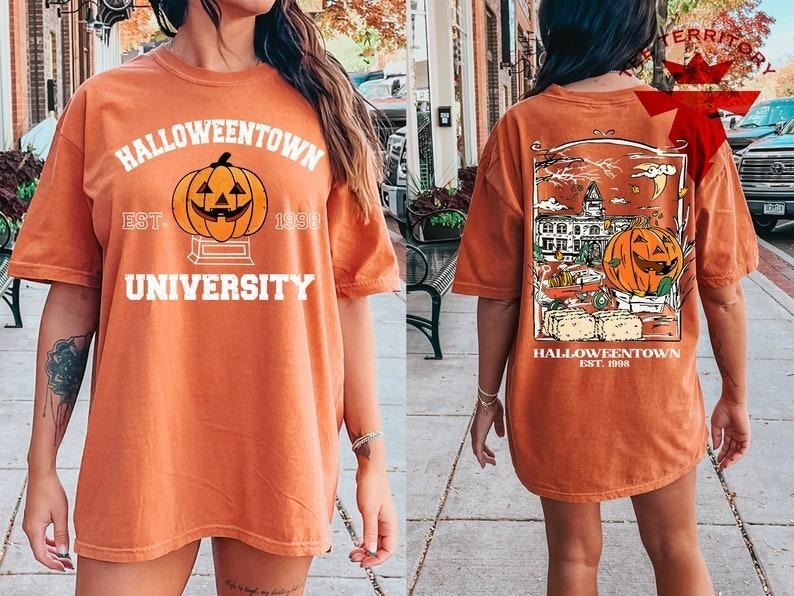 Halloweentown Est 1998 Back and Front Shirt, Retro Halloween Town Crewneck Sweater Halloweentown University Halloween...