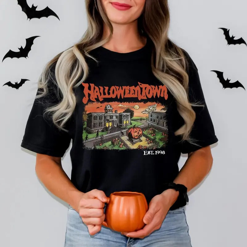 Halloweentown Est 1998 Sweatshirt - Retro Halloweentown Sweatshirt - Fall Sweatshirt T-Shirts, Hoodie | HypeCrazeTee.com