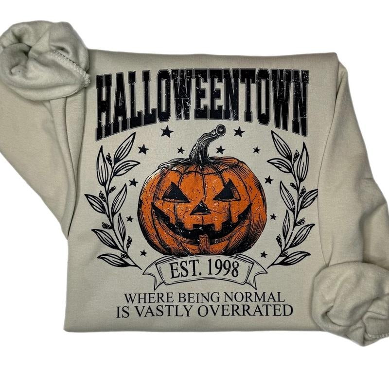 Halloweentown Pumpkin Sweatshirt, Crewneck Halloween Sweatshirt T-Shirts, Hoodie | HypeCrazeTee.com