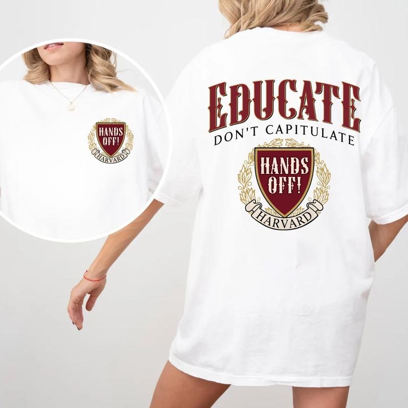 Hand Off T-shirt, Hands Off Harvard Sweatshirt, Harvard Hoodie, Political Tee, Anti Jump Shirt, Human Rights Shirt,...