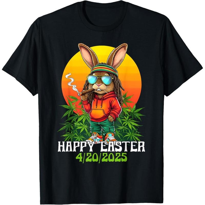 Happy 420 Easter Bunny Smoking Weed Funny Men Women T-Shirt Hoodie, Sweatshirt | HypeCrazeTee.com
