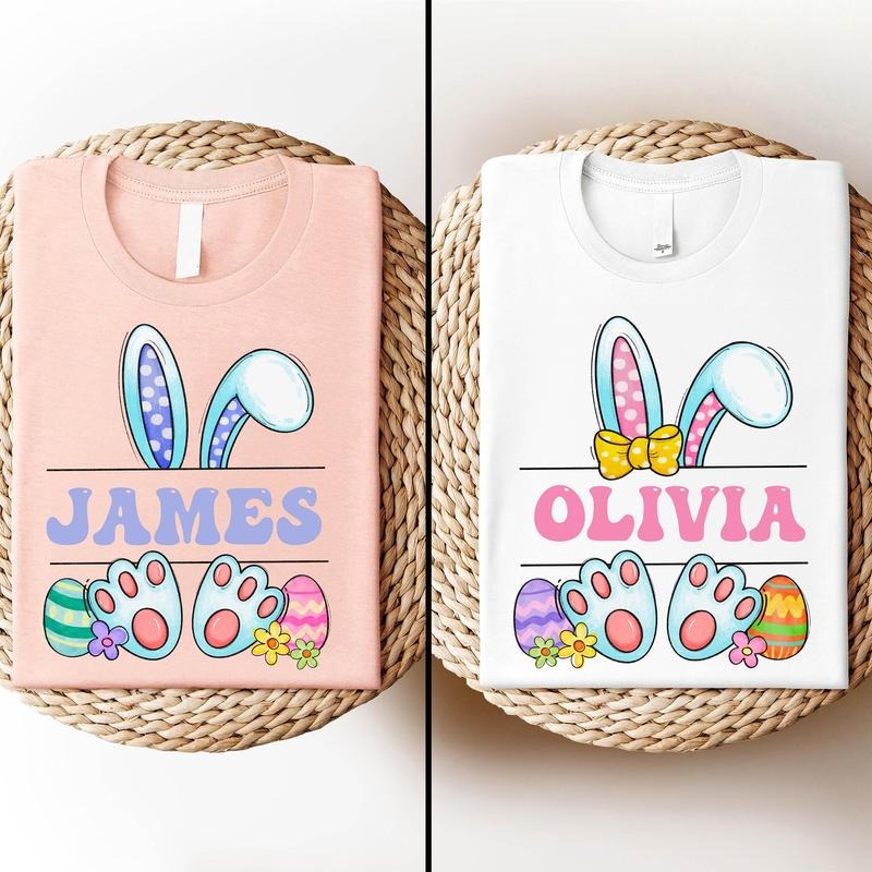 Happy Easter Custom Shirt, Cute Bunny T-Shirt, Easter Family Trip Shirt, Easter Tee, Personalized Easter Shirt, Bunny...