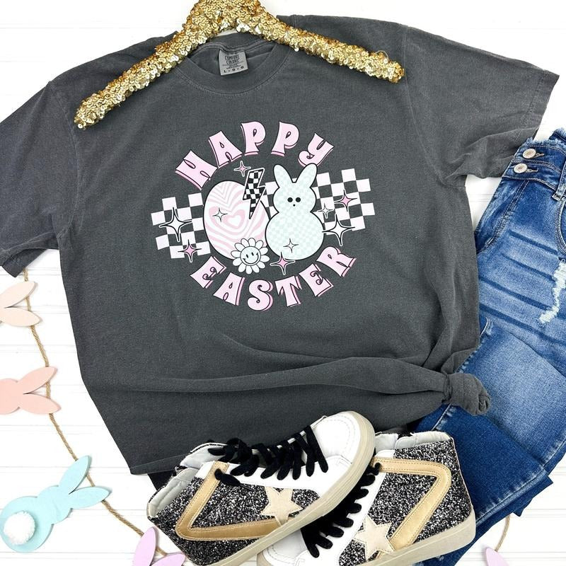 Happy Easter Groovy Comfort Colors T-Shirt Hoodie, Sweatshirt | HypeCrazeTee.com
