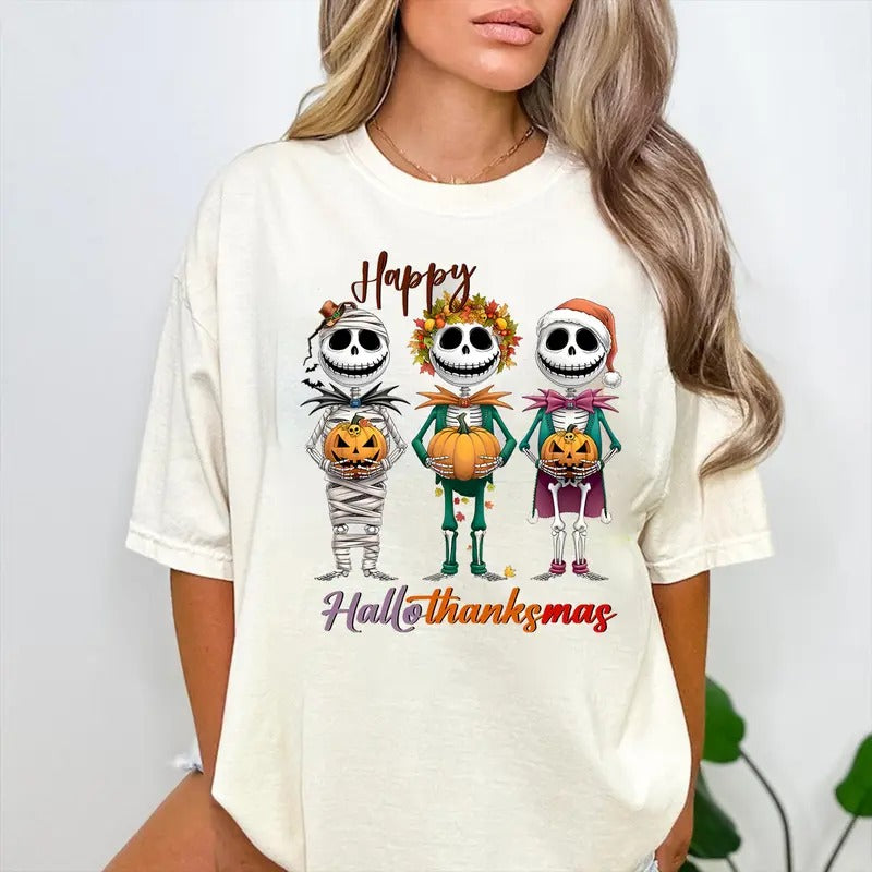 Happy Hallothanksmas Shirt, Halloween Nightmares Character Shirt, Hallothanksmas Shirt, Halloween Gift, Thanksgiving Gift...