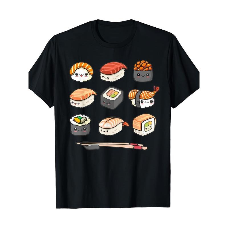 Happy Sushi Anime Kawaii Set Japanese food lover Otaku Manga T-shirt Made in USA Hoodie, Sweatshirt | HypeCrazeTee.com