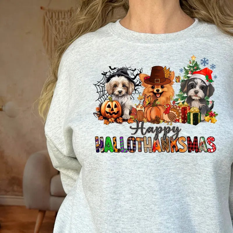 Happy Hallothanksmas Dog T-Shirts, Hoodie, Sweatshirt