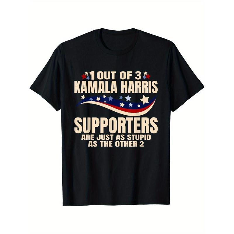 Harris Supporters Stupid Trendy Cotton Tops Short sleeve, street style short sleeve T-shirt, comfortable version of men's...