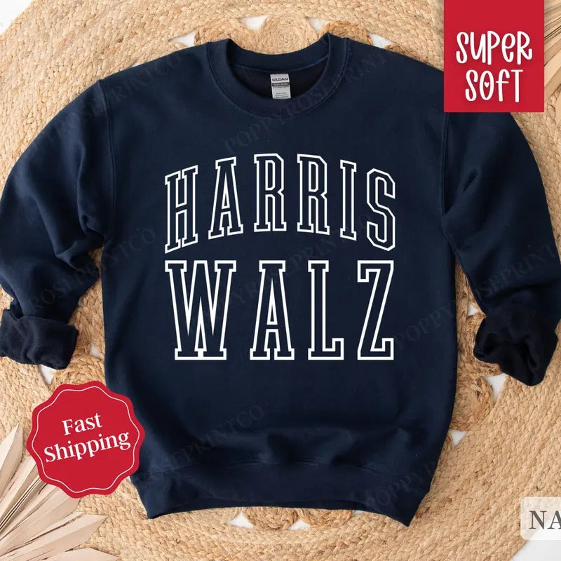 Harris Walz 2024 Sweatshirt, Kamala Harris Shirt, Political Sweater Hoodie | HypeCrazeTee.com