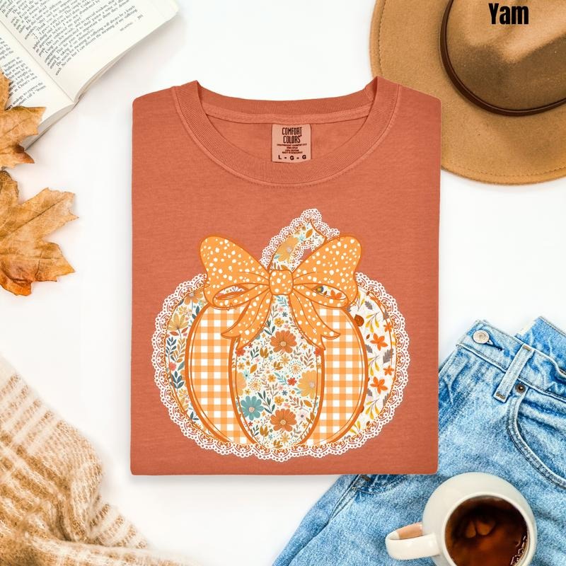 Harvest Floral Pumpkin Comfort Colors T-Shirt 'NLB' Hoodie, Sweatshirt | HypeCrazeTee.com