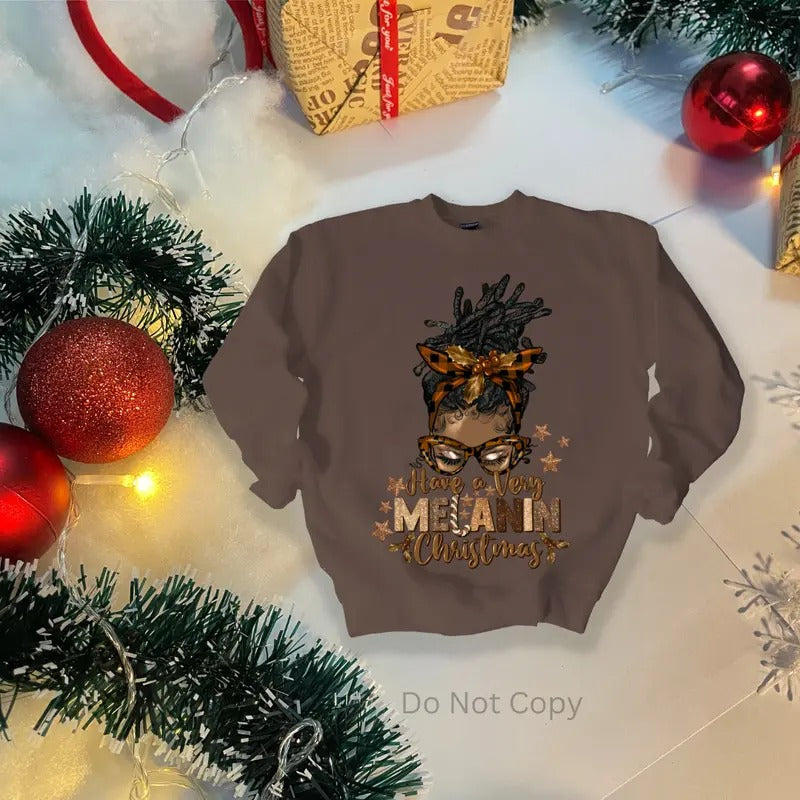 Have A Very Melanin Christmas DTF Transfer ONLY - This is NOT a T Shirt Hoodie, Sweatshirt | HypeCrazeTee.com