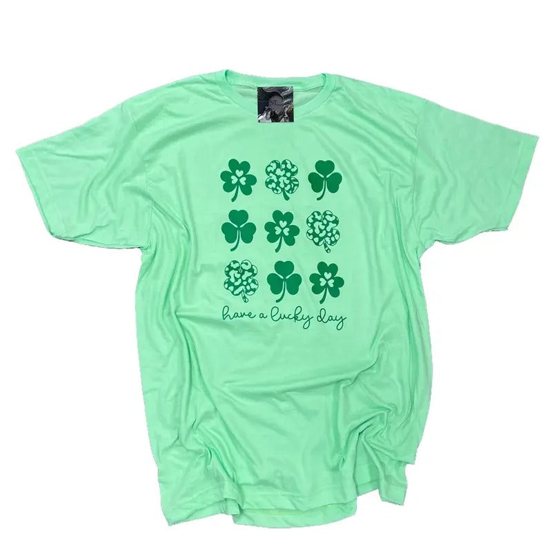Have a Lucky Day St. Patty's Day Mint Green Graphic tshirt womenswear cute shirts Hoodie, Sweatshirt | HypeCrazeTee.com