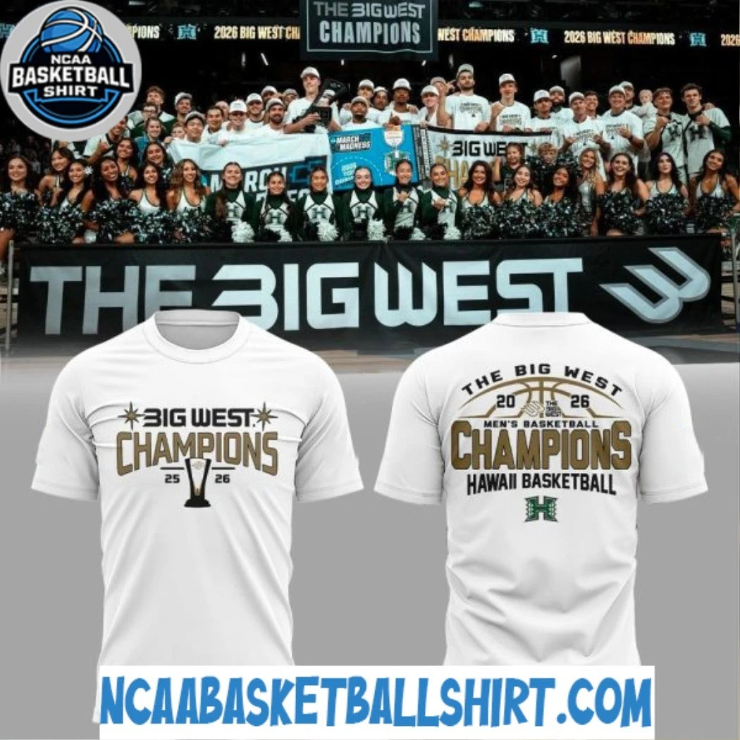 Hawaii Basketball 2026 The Big West Credit Union 1 Men’s Basketball Champions Shirt White