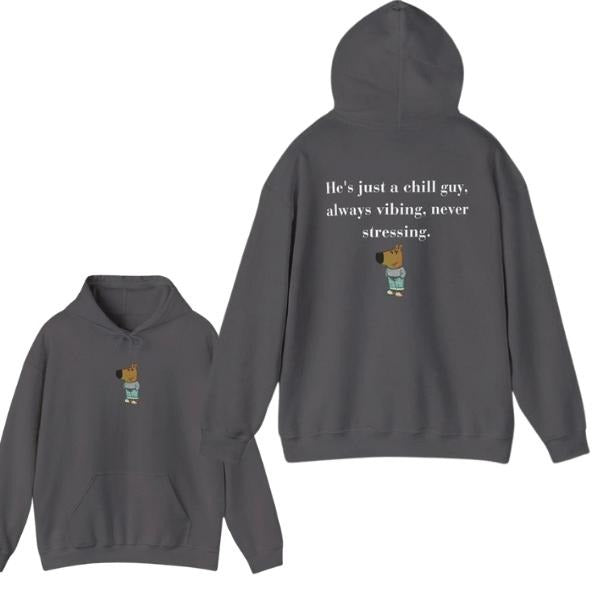 He Is Just a Chill Guy Always Vibing Never Stressing 2 Side Hoodie, Funny Sweatshirt, Chill Guy Meme, Classic Tee...