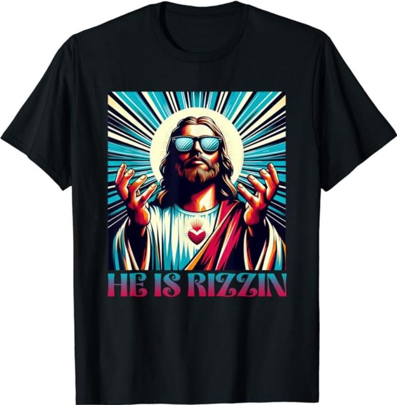 He Is Rizzin Happy Easter Day Jesus Is Risen Men Women Kid T-Shirt Unisex Tee Hoodie, Sweatshirt | HypeCrazeTee.com