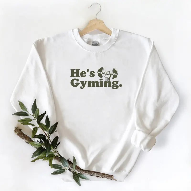 He is Gyming Season Graphic Vintage Gift For Gyming Lover, wife, husband, family who loves fitness Unisex T-shirt Hoodie...