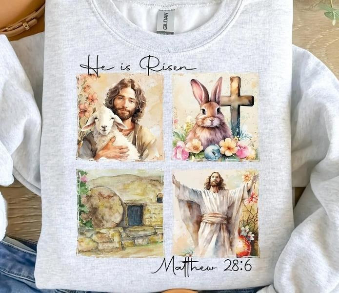 He is Risen DTF Transfers - THIS IS NOT A SHIRT Hoodie, Sweatshirt | HypeCrazeTee.com