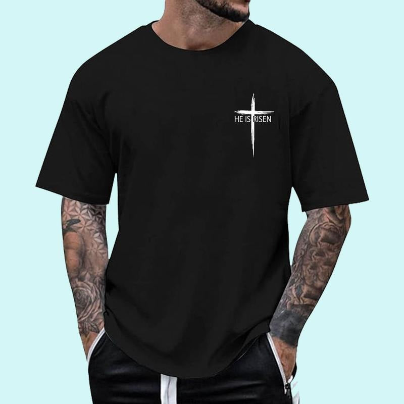 He is Risen Pocket Christian Easter Jesus Religious Cross T-Shirt | Tee For Men and Women, Unisex Cotton Hoodie, Sweatshirt