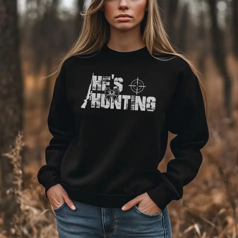 He'S Hunting Season Hunting Season Shirt Girlfriend Shirt Hes Hunting T-Shirts, Hoodie, Sweatshirt