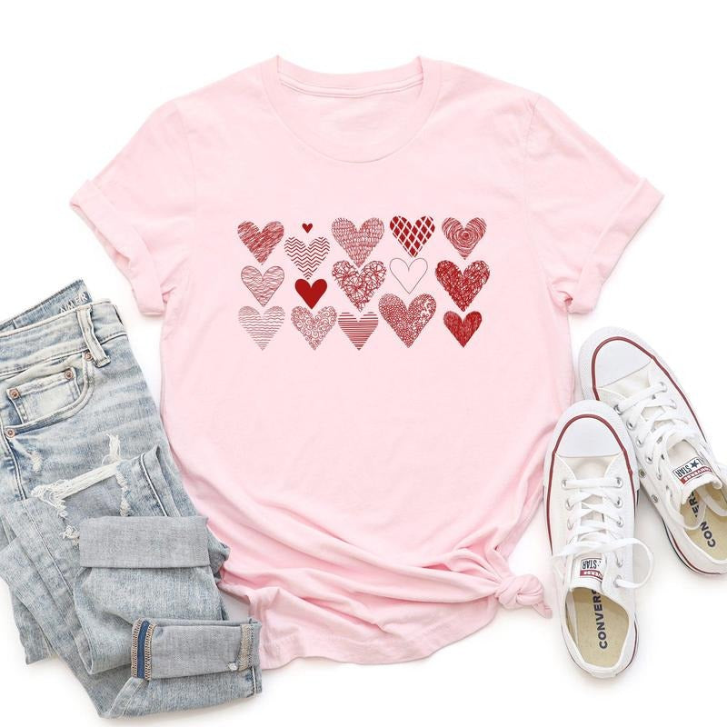 Heart Doodles, Super Soft Tshirt, Valentine's Day Hoodie, Sweatshirt | HypeCrazeTee.com